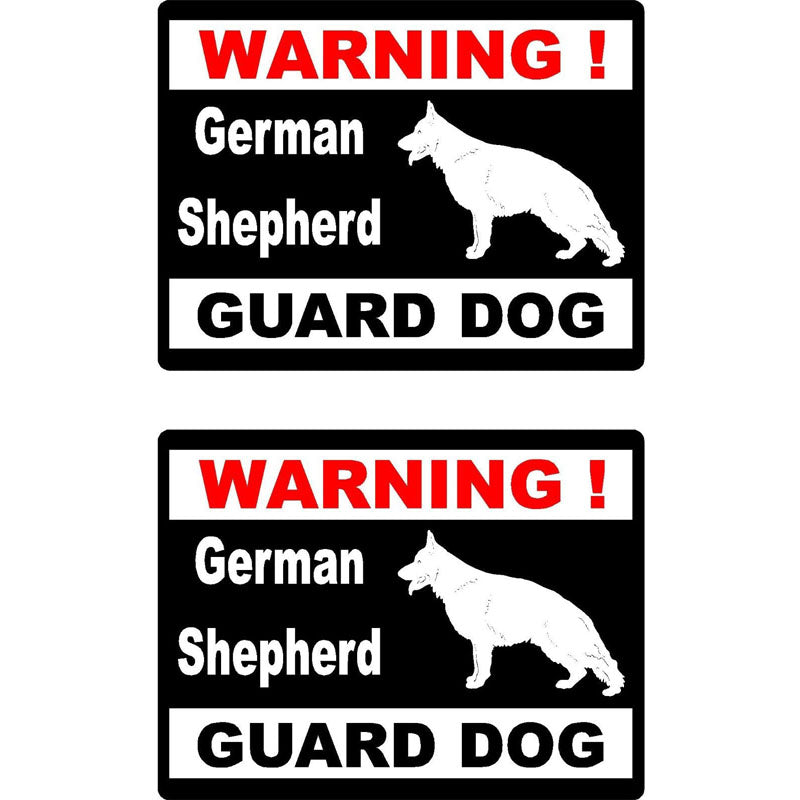 German Shepherd Warning Sticker 4x6.5" REFLECTIVE